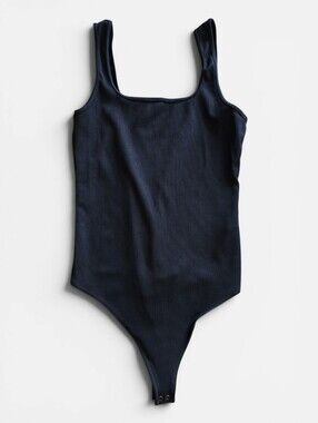 Abercrombie & Fitch Soft A&F Collection Black Ribbed Tank Bodysuit Size Medium